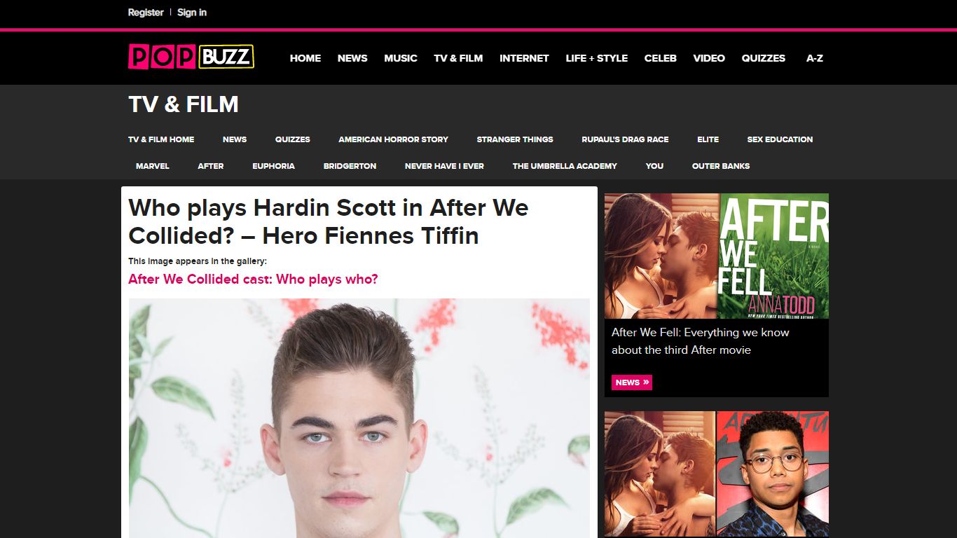 Who plays Hardin Scott in After We Collided? - PopBuzz